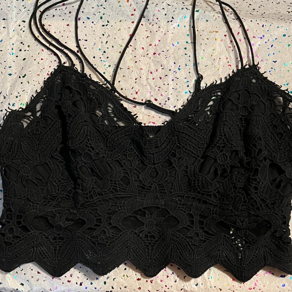 Free People Black Textured Cami